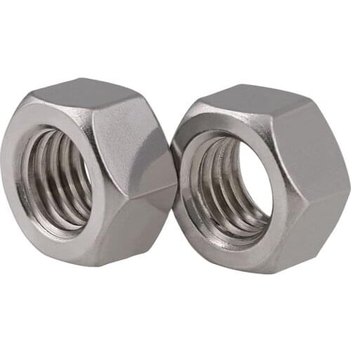 304 stainless steel hex nut 316 nut 201 screw cap M1.6/M2/M2.5/M3/M4/M5-M10 10PCS