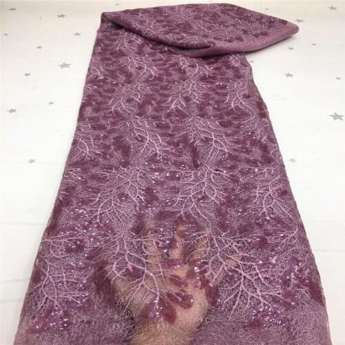 African Onion Lace Fabric 2019 High Quality French stones Lace Fabric With Sequins Nigerian white Cord Lace Fabric For Dress