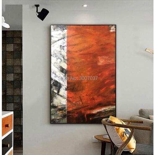 Big size Handmade Abstract Red and Black Color Oil Painting Home Decor Oil Painting on Canvas Free Shipping Drop Shipping by DHL