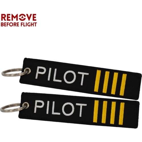 10 PCS/LOT Remove Before Flight PILOT Keychain Jewelry Safety Tag Embroidery Pilot Key Chain for Aviation Gift Luggage Tag Label