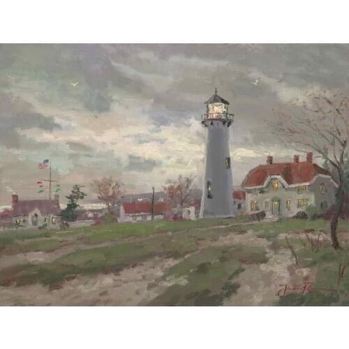Chatham Light Thomas Kinkade HD Canvas Print Living Room Bedroom Wall Pictures Art Painting Home Decoration No Frame