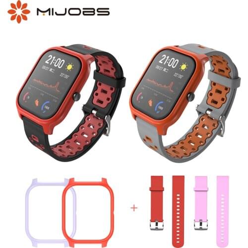 Strap Case for Huami Amazfit GTS Smart Watch 20mm Silicone Wrist Bracelet TPU Protector Bumper Cover for Amazfit GTS Wristbands