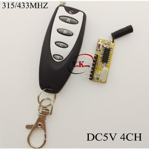 DC5V 4CH Decoder RF Receiver Module Superheterodyne Fixed Stable frequency Receiver Module Learning Code Momentary Toggle Latche