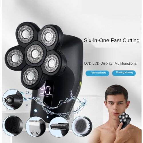 Men Only Quick Shave Electric Razor Whole Body Washable Digital Display Razor 6 In One Set Multifunctional Bald Hair Machine