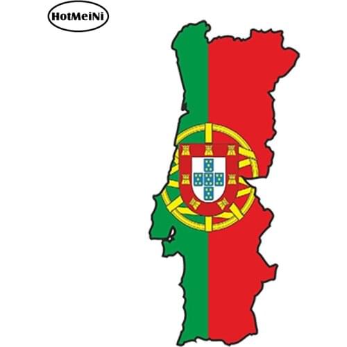 HotMeiNi 13cm x 6.5cm Car Styling PORTUGAL Portuguese Sticker MAP FLAG SILHOUETTE BUMPER VINYL DECAL Pegatina BIKE Car Sticker