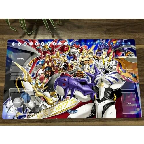 Digimon Playmat DTCG CCG Mat Omegamon OmniShoutmon Gallantmon Susanomon Trading Card Game Mat Mouse Desk Pad TCG Gaming Play Mat