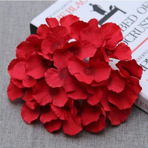 Artificial Hydrangea Flower Fake Silk Flowerl Head Hydrangeas 5 Colors for Wedding Centerpieces Home Party Decorative Flowers