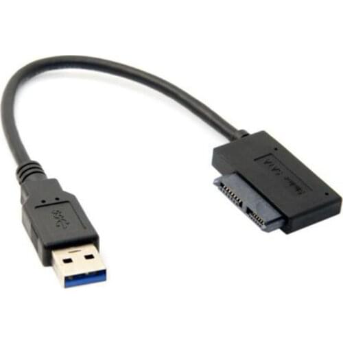 Slimline SATA 7+6 13Pin Sata USB 3.0 Adapter Cable 20cm Angle Elbow Design for Laptop CD DVD Rom Optical Drive