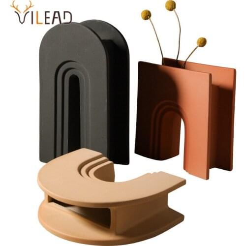 VILEAD Porcelain Geometric Vases Nordic Ceramic Flower Pot Modern Art Living Room Interial House Home Decoration Accessories