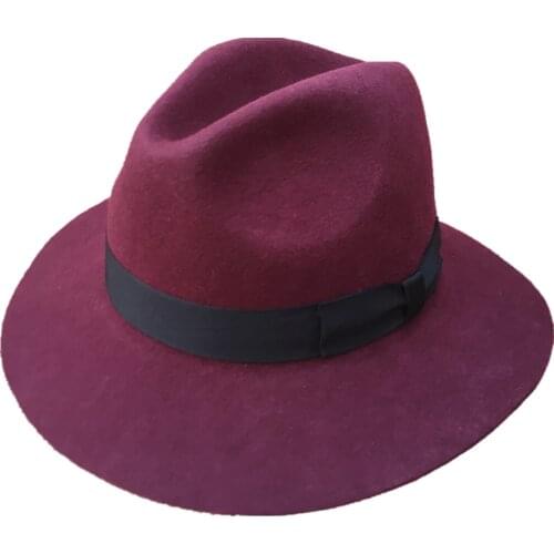 Red Fedora Hat For Men Women Felt Material Cap