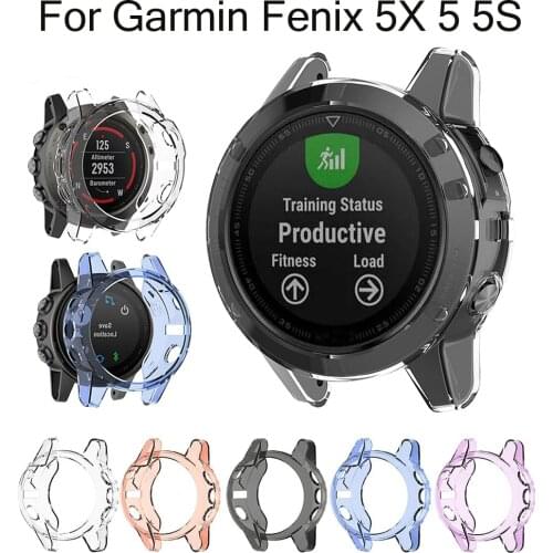 Soft Ultra-Slim Crystal Clear TPU Protector Case Cover For Garmin Fenix 5x 5 5S Smart watch accessories Fenix5 Shell #1009