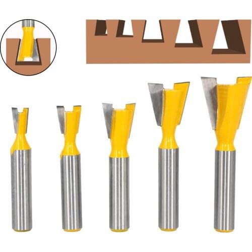 5pcs 8mm Shank Dovetail Joint Router Bits Set 14 Degree Woodworking Engraving Bit Milling Cutter for Wood