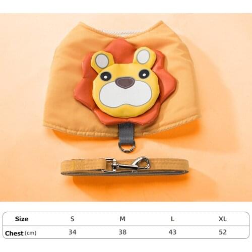 Cat Vest Harness Leash Set Traction Rope Cute Chest Strap Breathable Vest Cat Walking Rope with D ring 120cm rope