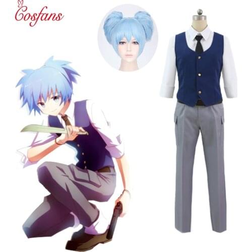 New Assassination Classroom Ansatsu Kyoushitsu Shiota Nagisa Cosplay Costumes Unisex Clothes Uniform boy girl Full set and wig