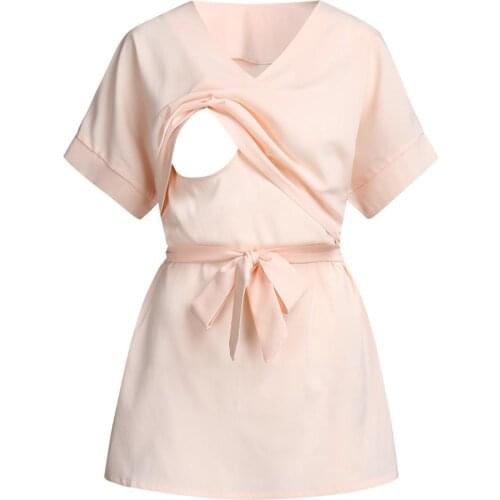 New nursing clothes summer out short-sleeve breastfeeding clothes postpartum confinement nursing mothers