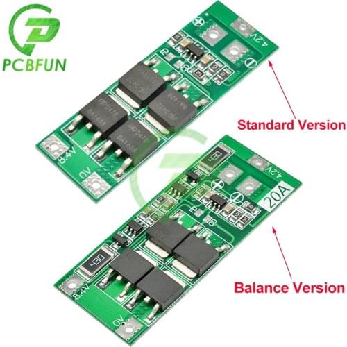 2S 20A 7.4V 8.4V 18650 Lithium Battery Protection Board/BMS Board Standard/Balance Version for 3.7V 4.2V Polymer Lithium Battery