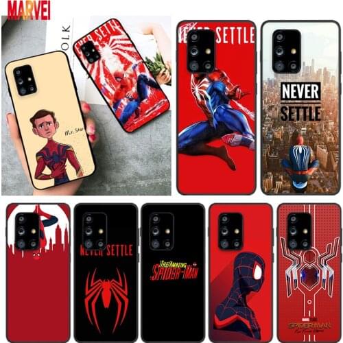 Popular Fashion Spiderman For Samsung A72 A52 A02 S A32 A12 A42 A51 A91 A81 A71 A41 A31 A21 S A11 A01 UW Black Phone Case Cover