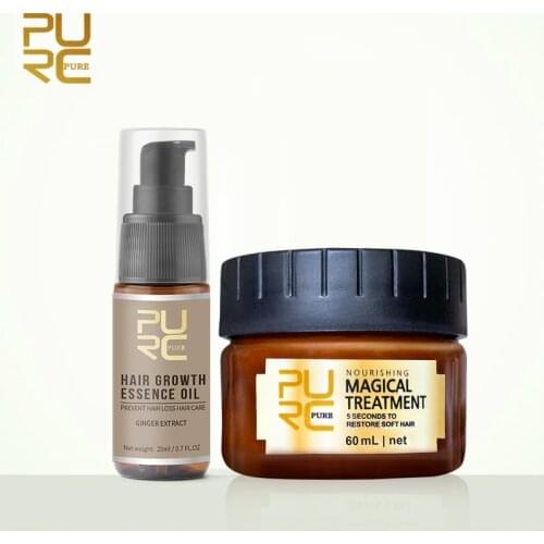 PURC New Fast Hair Growth Essencel Oil Prevent Hair Loss 20ml and PURC Magical treatment mask Hair Care