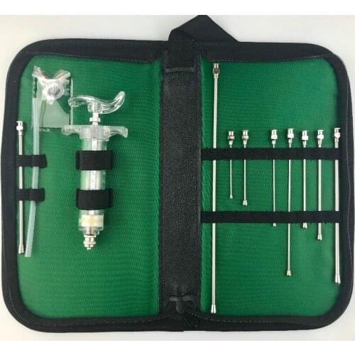 Animal Kit de alimentación de gavage oral reutilizable-Bolsa de utilidad, agujas de cultivo (rectas), jeringa TPX, tubo de