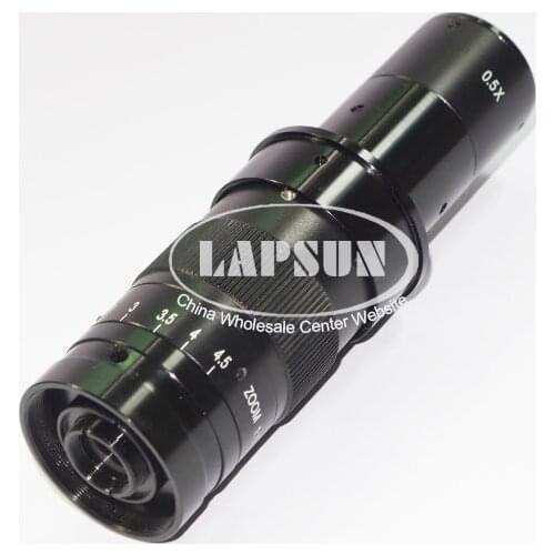 Adjustable 180X Magnification Zoom 25mm C-mount Glass Lens 4.5X Adapter for Industry Microscope Camera Magnifier 10A Barlow Lens