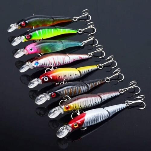 8pcs Swimbaits Jointed Fishing Lure Baits Bass Treble Hook Tackle 7.5g/9.2cm