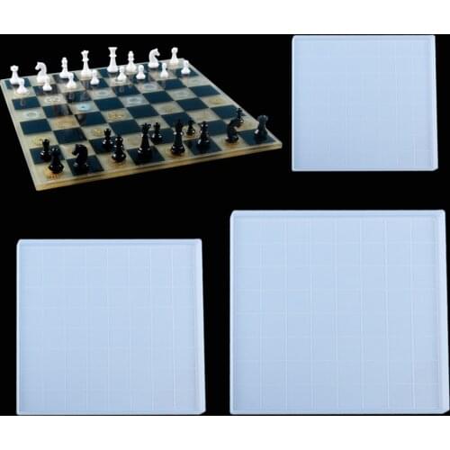 Checkerboard Silicone Epoxy Resin Mold DIY Chess Board Crafts Jewelry Casting Home Decoration