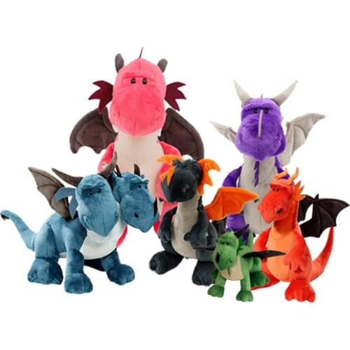 35CM Cute Dinosaur Plush Toys Double-headed Animals Stuffed Dolls Cartonn Animal Two head Dragon For Children Kids Boys Gift