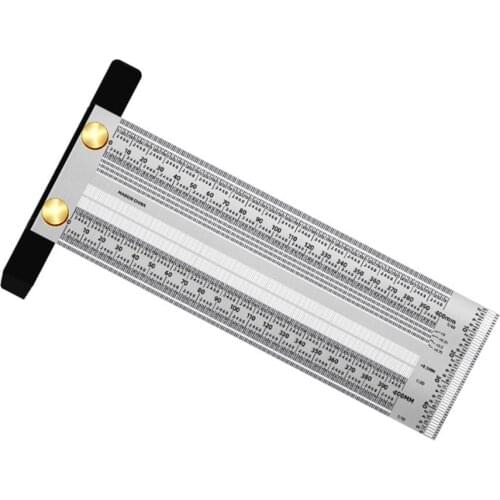 T-type Woodworking Ruler Line Scribe Protractors Square 90 Degree Detecter 180 To 400mm Measurement Tools New High-precision