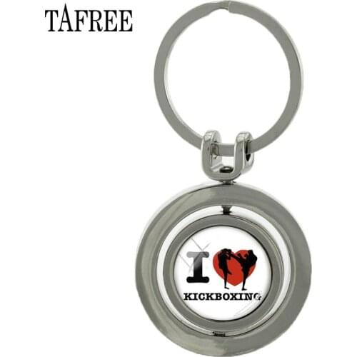 TAFREE I LOVE KICKBOXING Revolving Pendant Keychain Hot Sell Trendy Key Chain Key Ring Gift For Car Bags Keyholder Jewelry SP243