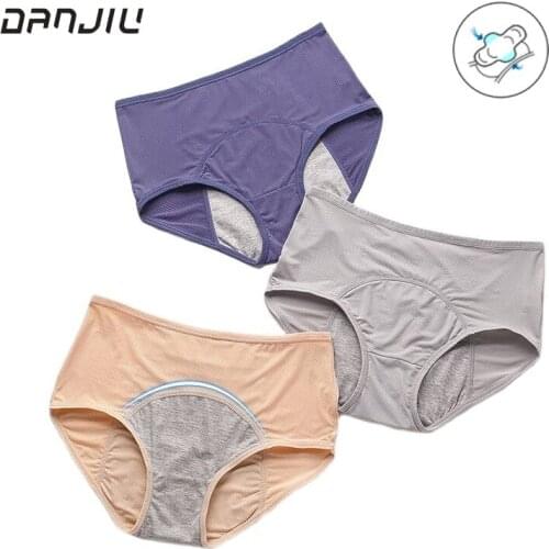 8XL Large Size Ice Silk Mesh Breathable Physiological Period Leak Proof Menstrual Panties Solid For Plump Women Underwear Breifs
