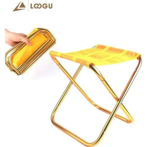 LOOGU Outdoor Folding Chair Fishing Stool Seat Camping Chair Foldable Ultra Light Weight Portable Recreation Camp Supplies