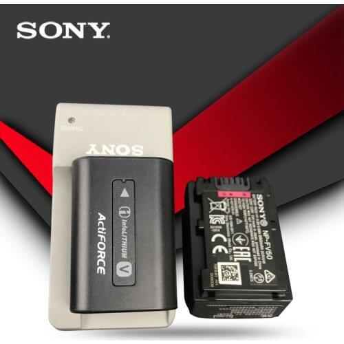 2pcs Sony Original NP-FV50 Battery NP FV50 HDR XR550E XR350E CX550E CX350E CX150E DCR SR68E SX83E SX63E SX43E CX230 + Charger
