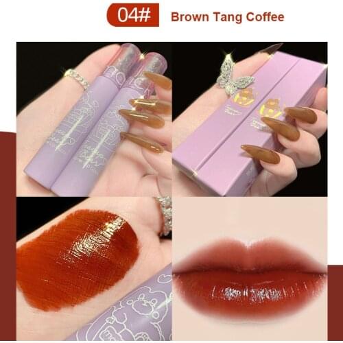 6 Colors Mirror Lip Glaze Glass Water Lip Gloss 24 Hours Lasting Moisturizing No Fading Shiny Liquid Lipstick Makeup TSLM1