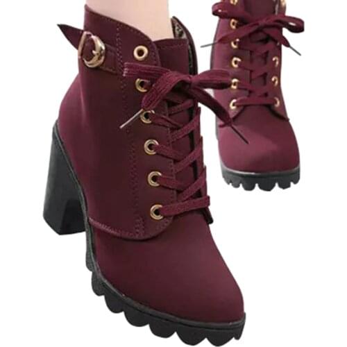 2019 Women Boots British Style Classic Women Motorcycle Martin Boots Punk Bandage Autumn Waterproof Shoes Black Shoes NO.74