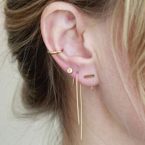 New Arrival fashion Simple jewelry Hiphop punk cool copper alloy stud earrings gift for women girl
