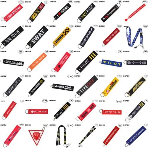 1 PC Novelty Keychain Launch Key Chain Bijoux Keychains for Motorcycles and Cars Key Tag New Embroidery Key Fobs