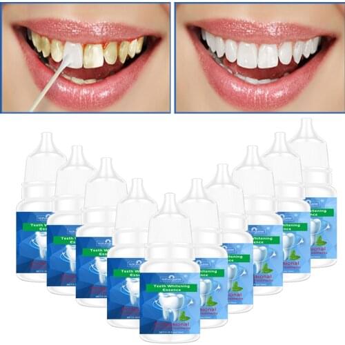 10PCS Teeth Whitening Essence Powder Clean Oral Hygiene Whiten Teeth Remove Plaque Stains Fresh Breath Oral Hygiene Dental Tools