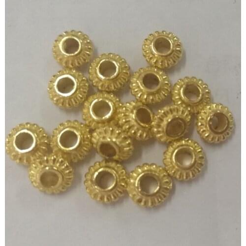 100pcs gold color crafted round lantern design spacer bead H0815
