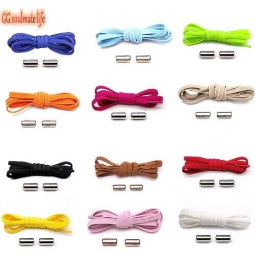 12 Colors Elastic No Tie Shoelaces Semicircle Shoe Laces For Kids and Adult Sneakers Shoelace Lazy Metal Lock Laces Shoe Strings