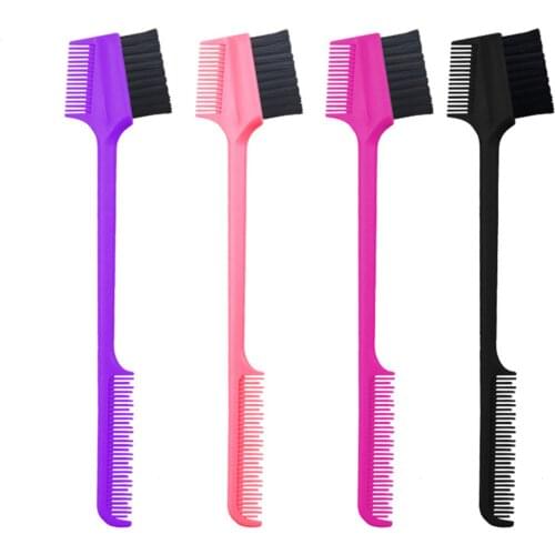 1PC 3D Eyebrow Brush Hair Line Edge Brush Eyelash Comb Edge Control Brush Comb Double Same Sided Hair Comb for Makeup Hair Salon
