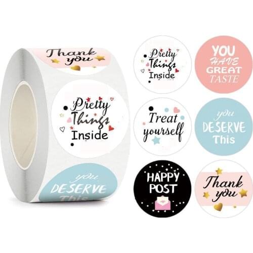 500pcs Mail Stickers Thank You for Your Order Stickers 3.8cm Business Handmade Post Package Label Stickers for Envelope Seals