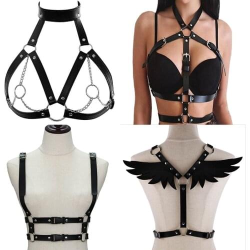 BDSM Fetish Bondage Collar Body Harness Sex Toys Adult Products For Couples Sex Bondage Belt Chain Slave Breasts Woman