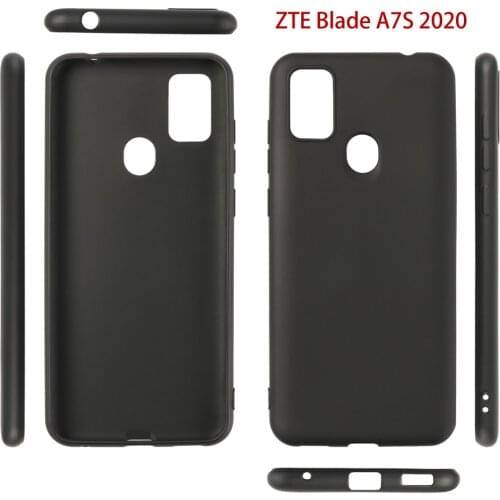 Case for Blade A7S 2020 Ultra Thin Black Matte Soft TPU Shockproof Case Cover for ZTE Blade A7S 2020 A7020 6.5inch