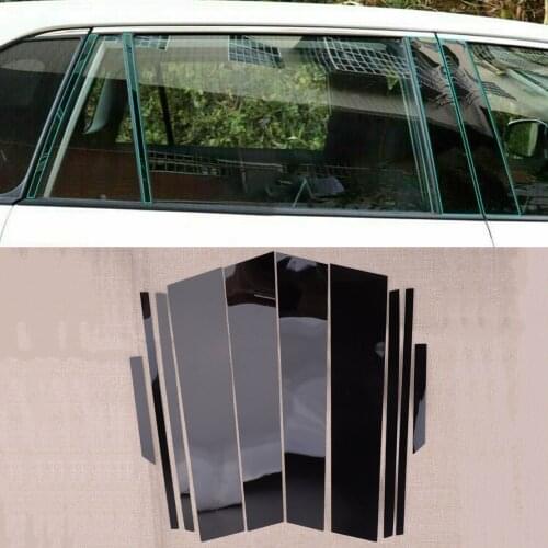 CITALL 10Pcs Car Window Pillar Posts Cover Trim Strip Fit for Toyota RAV4 2019 2020 PVC Glossy Black Car Styling