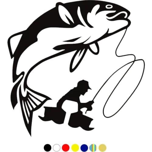 CS-1808# funny vinyl car sticker fishing waterproof multiple sizes car decal for auto car stickers styling on bumper