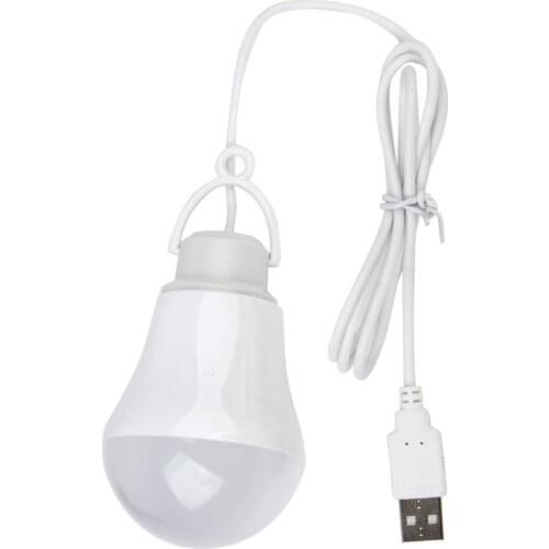 DC5V 5W LED Bulb USB lamp Portable White light for Outdoor Laptop (White)