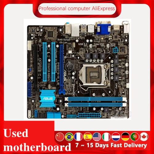 For ASUS P8B75-M LE Computer Motherboard LGA 1155 DDR3 For Intel B75 P8B75 Desktop Mainboard SATA II PCI-E X16 Used