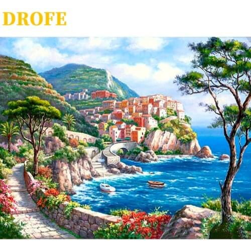 DROFE DIY Frame Painting By Numbers Wooden Frame 40x50cm Combination Unique Gift Wall Art Picture Artworks Home Decor