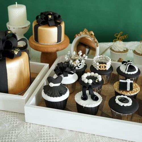 SWEETGO Artificial cupcake Dazzling Dark Style fake fondant cake molds clay Decorations fitting store showcase/cake store molds