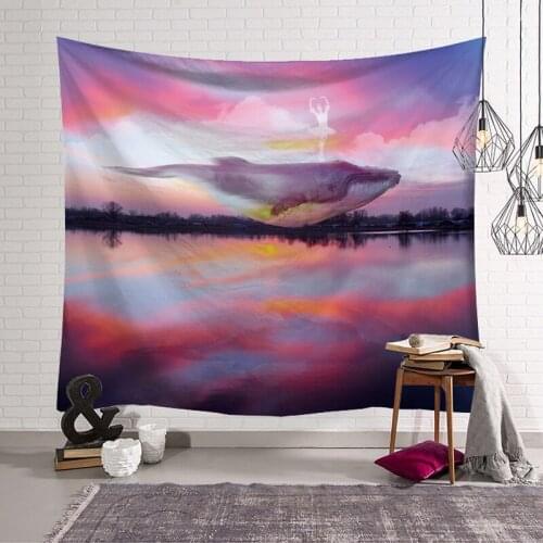Whale Tapestry Wall Hanging Childrens Colorful Bohemian Hippie Childrens Room Home Decor Tapestry